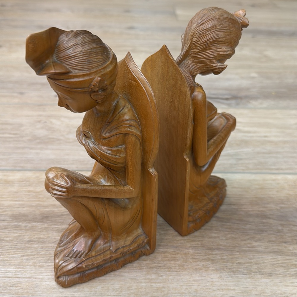 Vintage Hand Carved Balinese Bookends - Picture 11 of 14